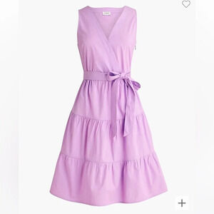 New! J. Crew Faux-wrap sleeveless tiered tie waist mini dress 28277